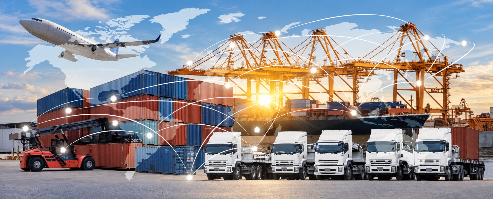 Logistics transport network from the company profile